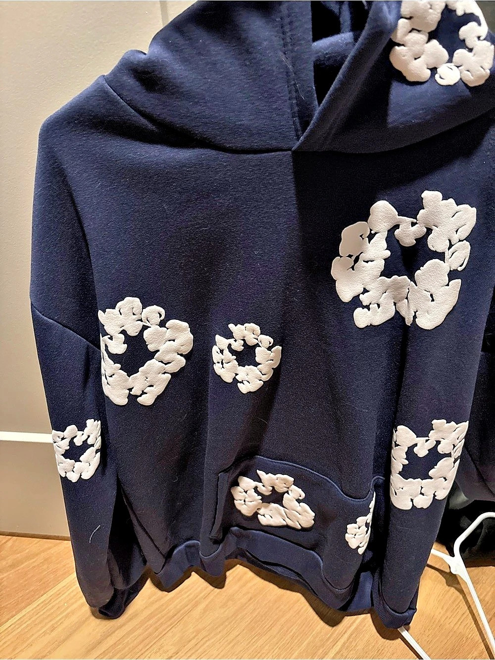 Denim Tears Cotton Wreath Hoodie – Navy Blue